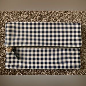 NEW Clare V Gingham Foldover Clutch leather